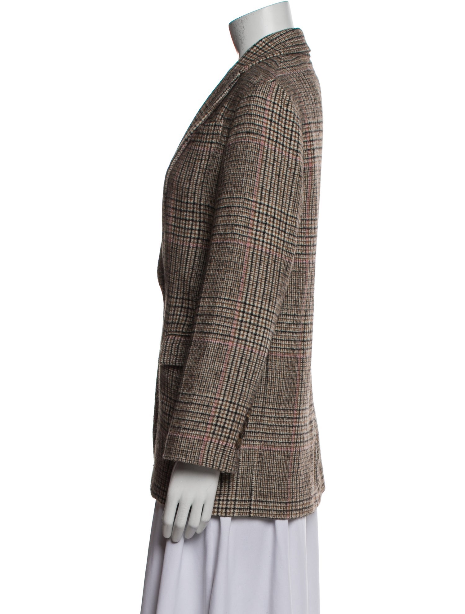 Brunello Cucinelli Wool Houndstooth Print Blazer