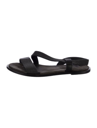 Brunello Cucinelli Leather Slingback Sandals