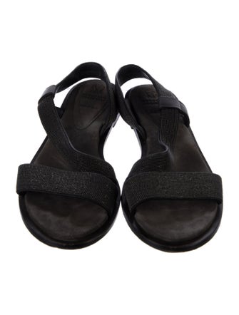 Brunello Cucinelli Leather Slingback Sandals