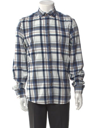 Brunello Cucinelli Plaid Print Long Sleeve Shirt