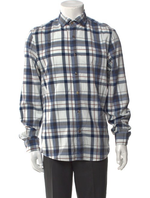 Brunello Cucinelli Plaid Print Long Sleeve Shirt