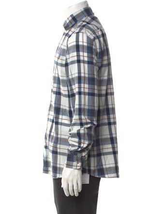 Brunello Cucinelli Plaid Print Long Sleeve Shirt