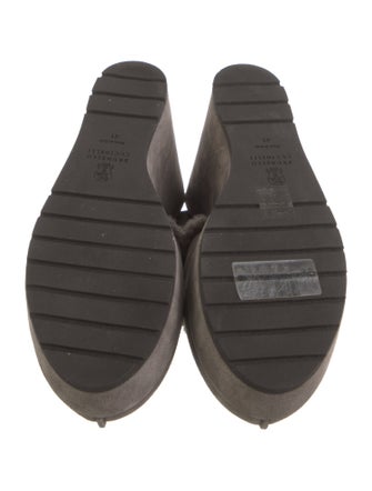 Brunello Cucinelli Suede Beaded Accents Mules