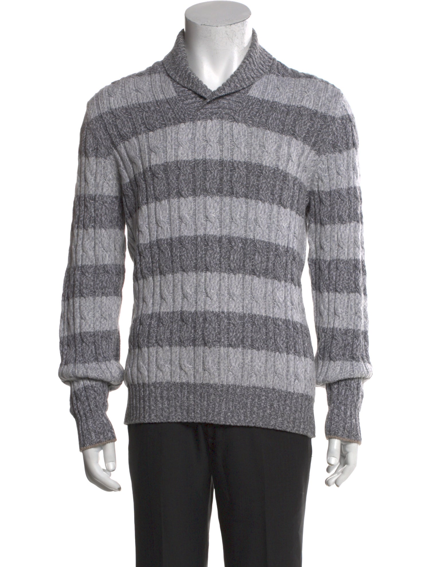 Brunello Cucinelli Striped V-Neck Cardigan