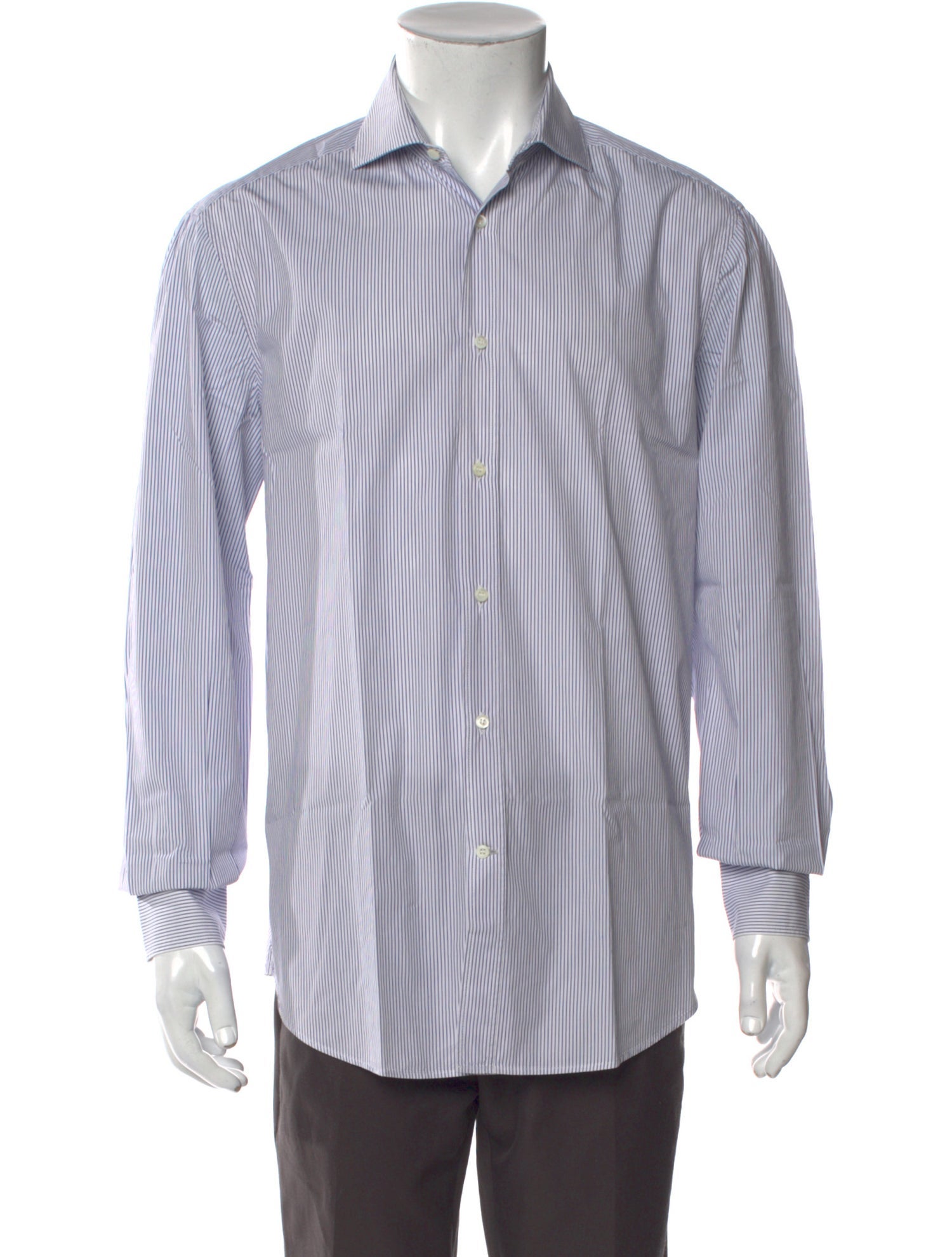 Brunello Cucinelli Striped Long Sleeve Denim Shirt