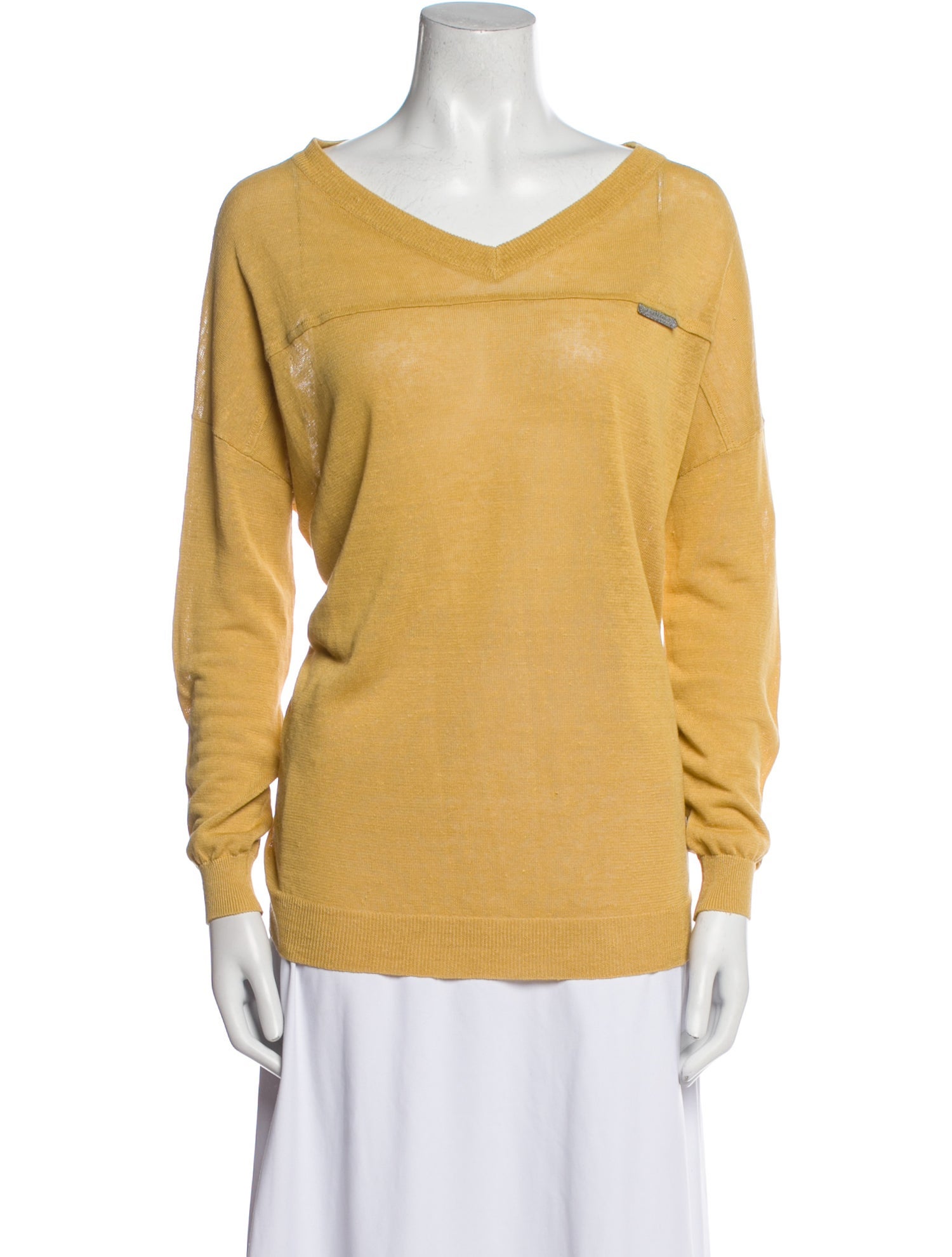 Brunello Cucinelli Linen V-Neck Sweater