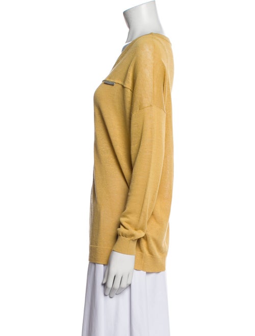 Brunello Cucinelli Linen V-Neck Sweater