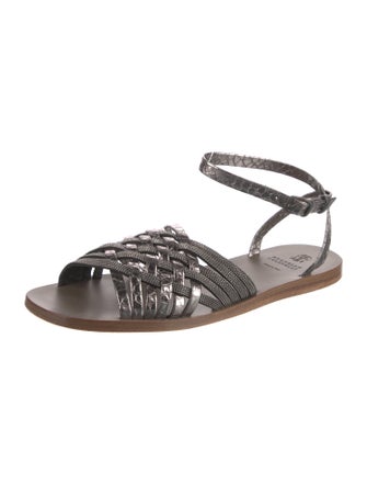 Brunello Cucinelli Leather Slingback Flats