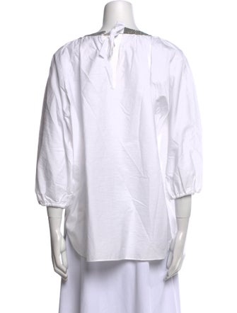 Brunello Cucinelli Scoop Neck Three-Quarter Sleeve Tunic