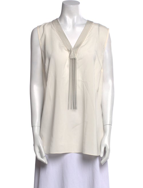Brunello Cucinelli Silk V-Neck Top