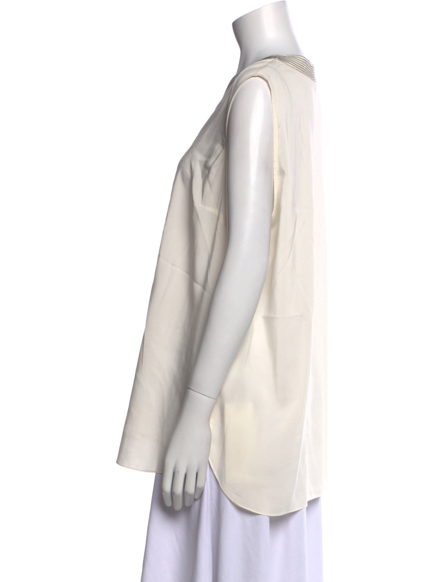 Brunello Cucinelli Silk V-Neck Top