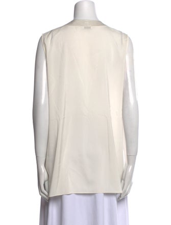 Brunello Cucinelli Silk V-Neck Top