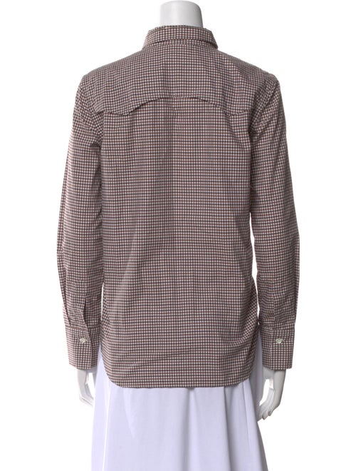 Brunello Cucinelli Plaid Print Long Sleeve Button-Up Top