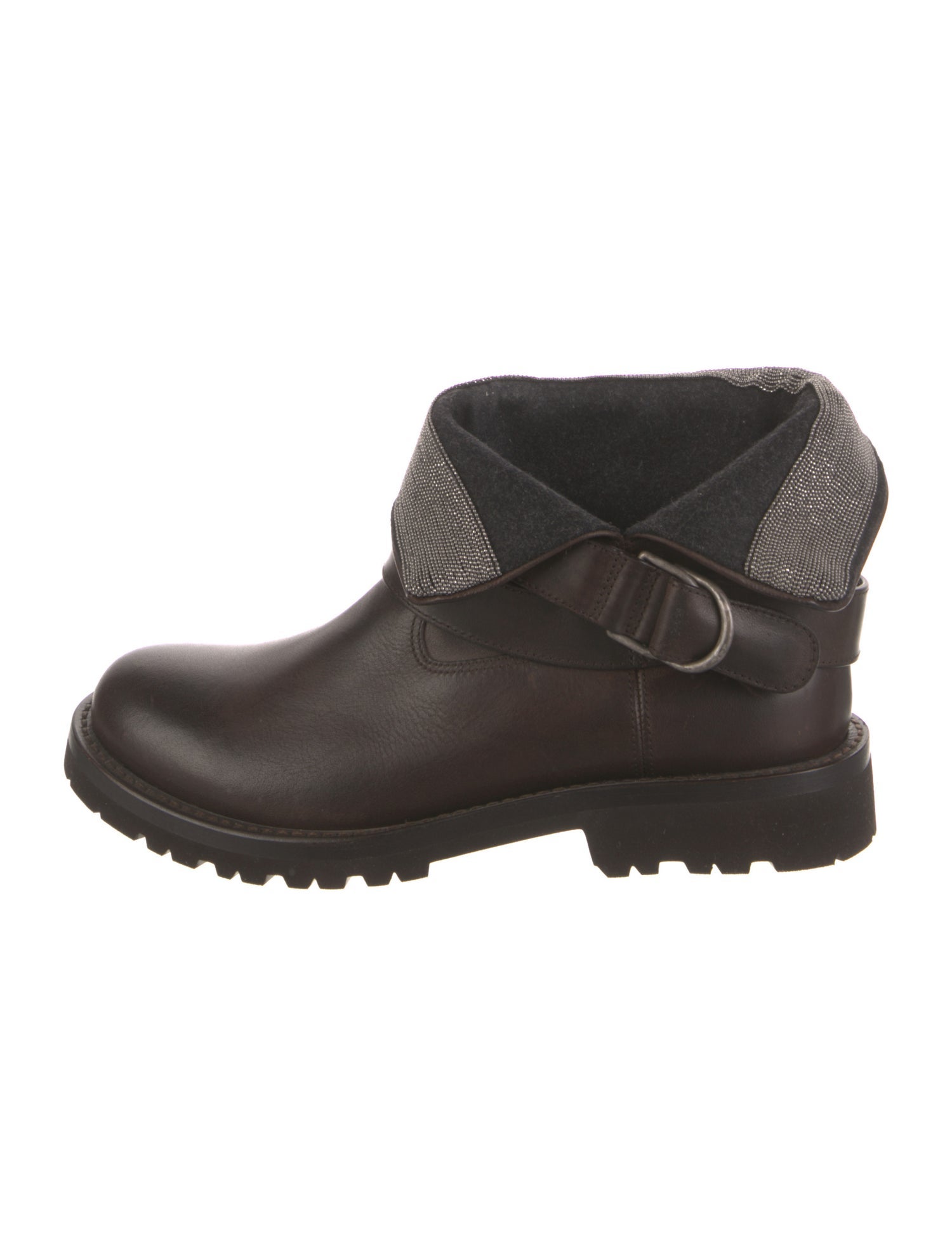 Brunello Cucinelli Monili Leather Boots