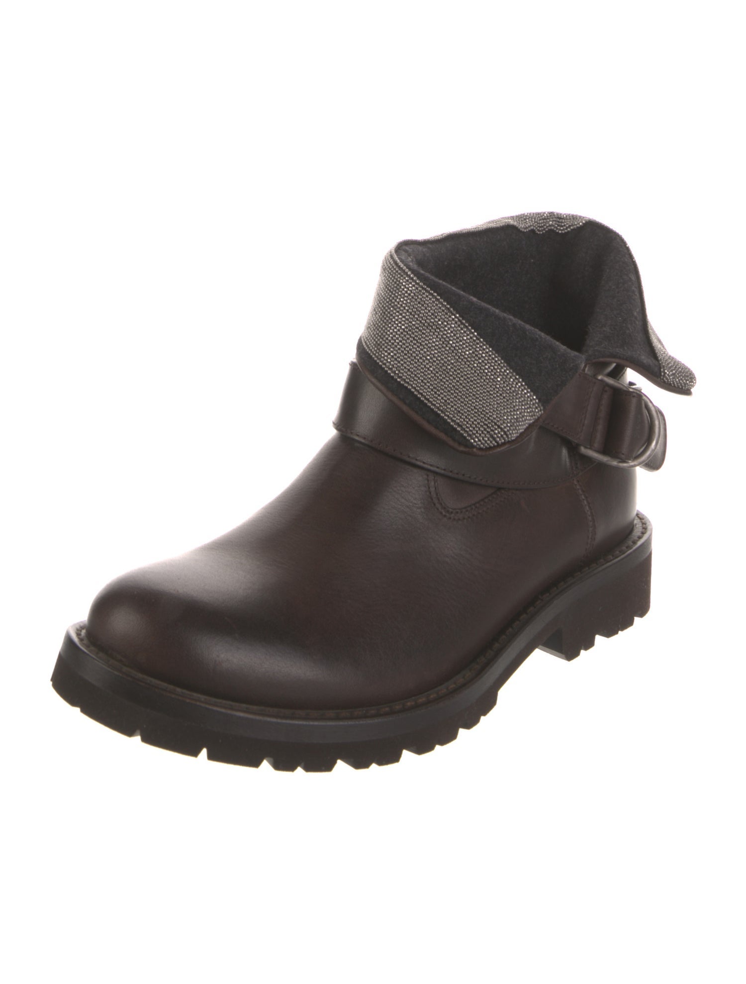 Brunello Cucinelli Monili Leather Boots