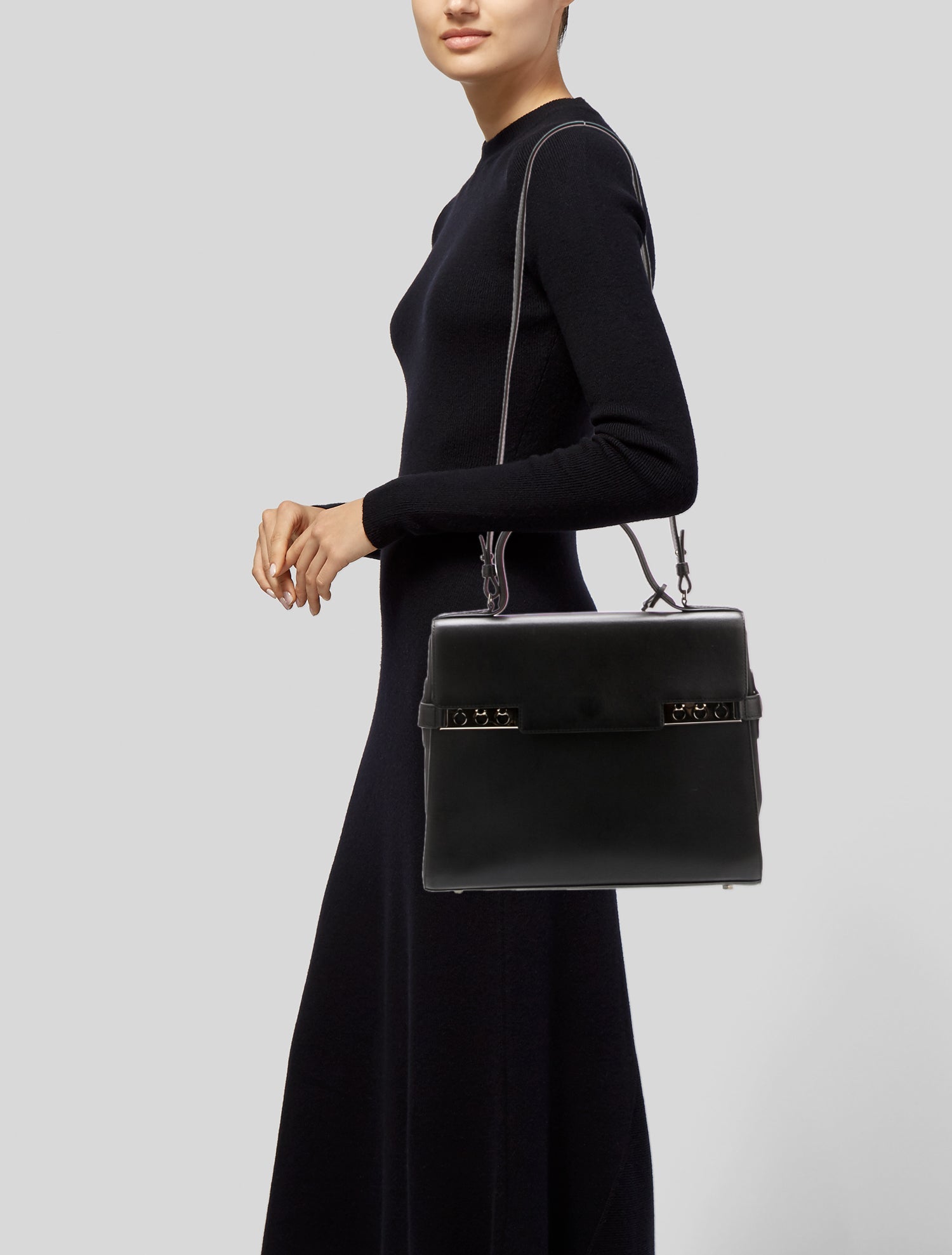 Delvaux Leather Top Handle Bag