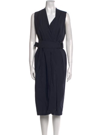 Brunello Cucinelli V-Neck Midi Length Dress