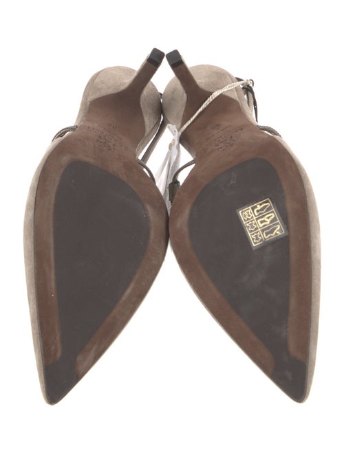 Brunello Cucinelli Monili Suede Slingback Pumps