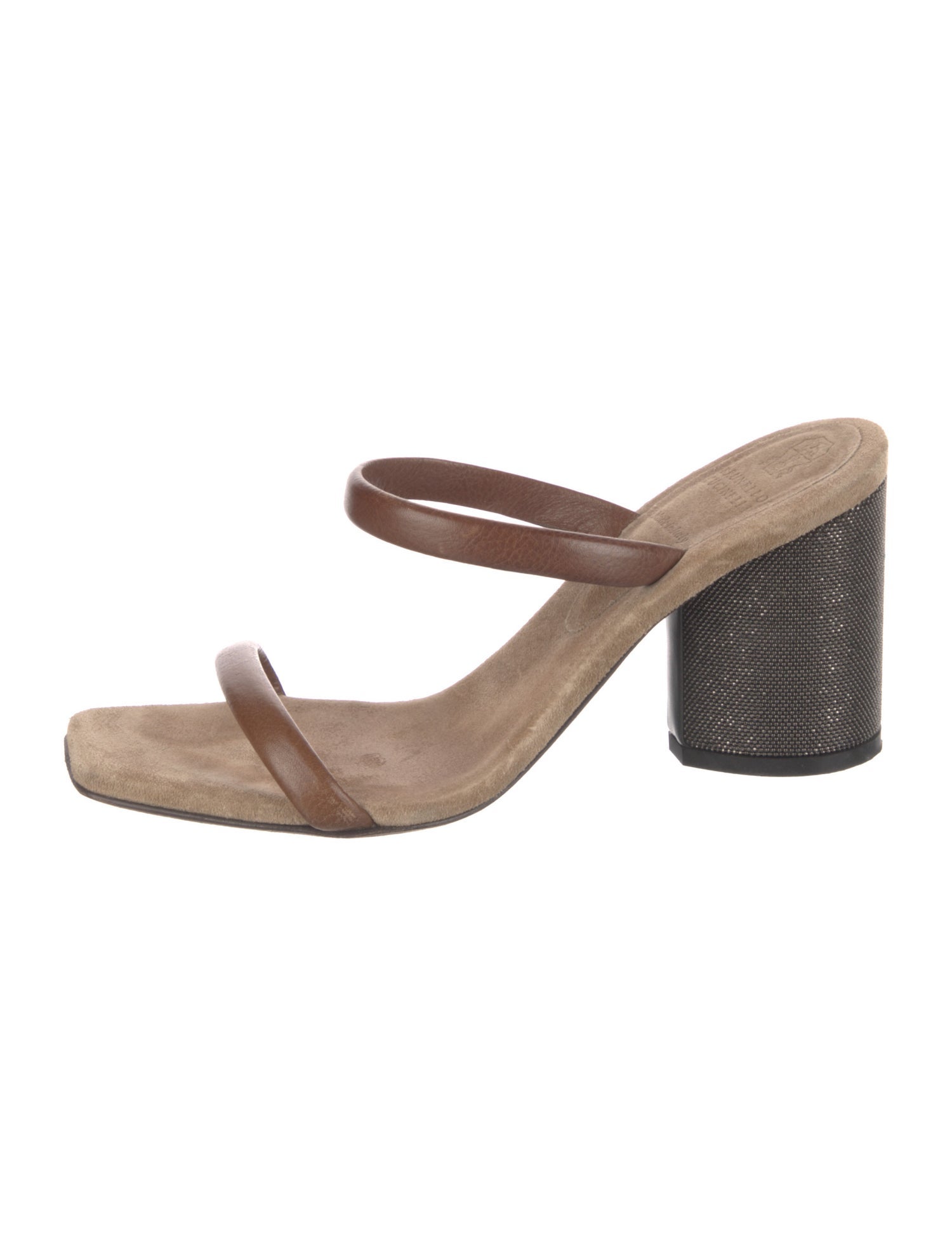 Brunello Cucinelli Monili Suede Slides