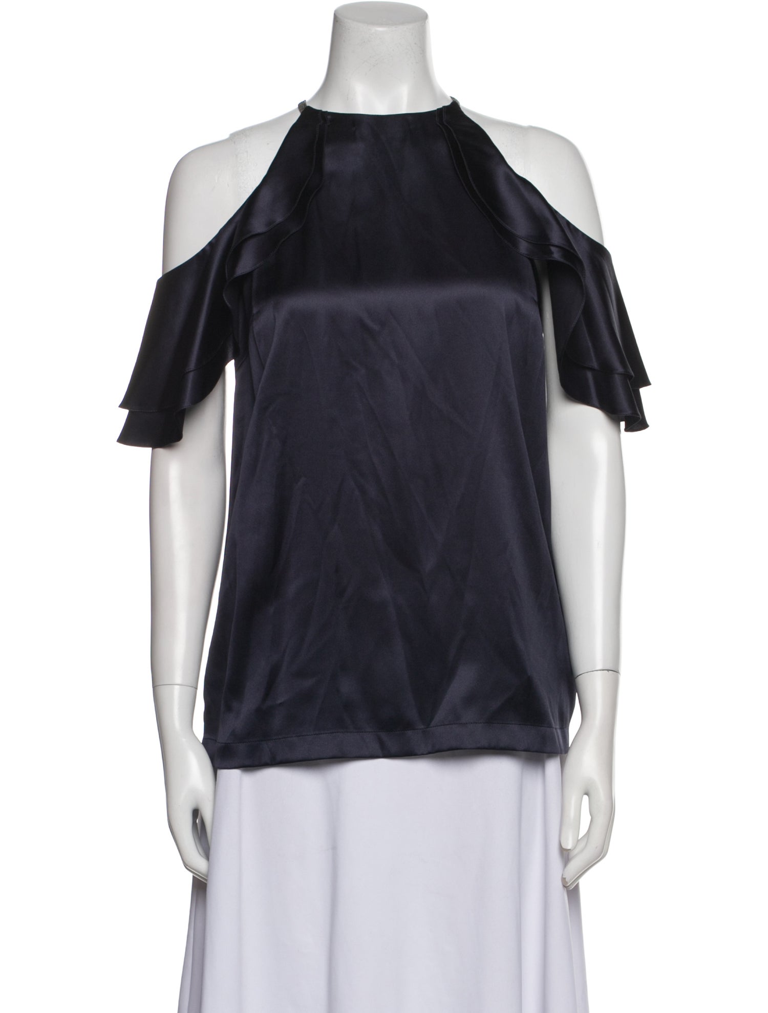 Brunello Cucinelli Silk Crew Neck Blouse