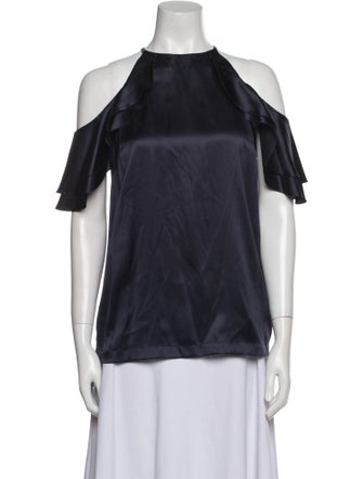 Brunello Cucinelli Silk Crew Neck Blouse