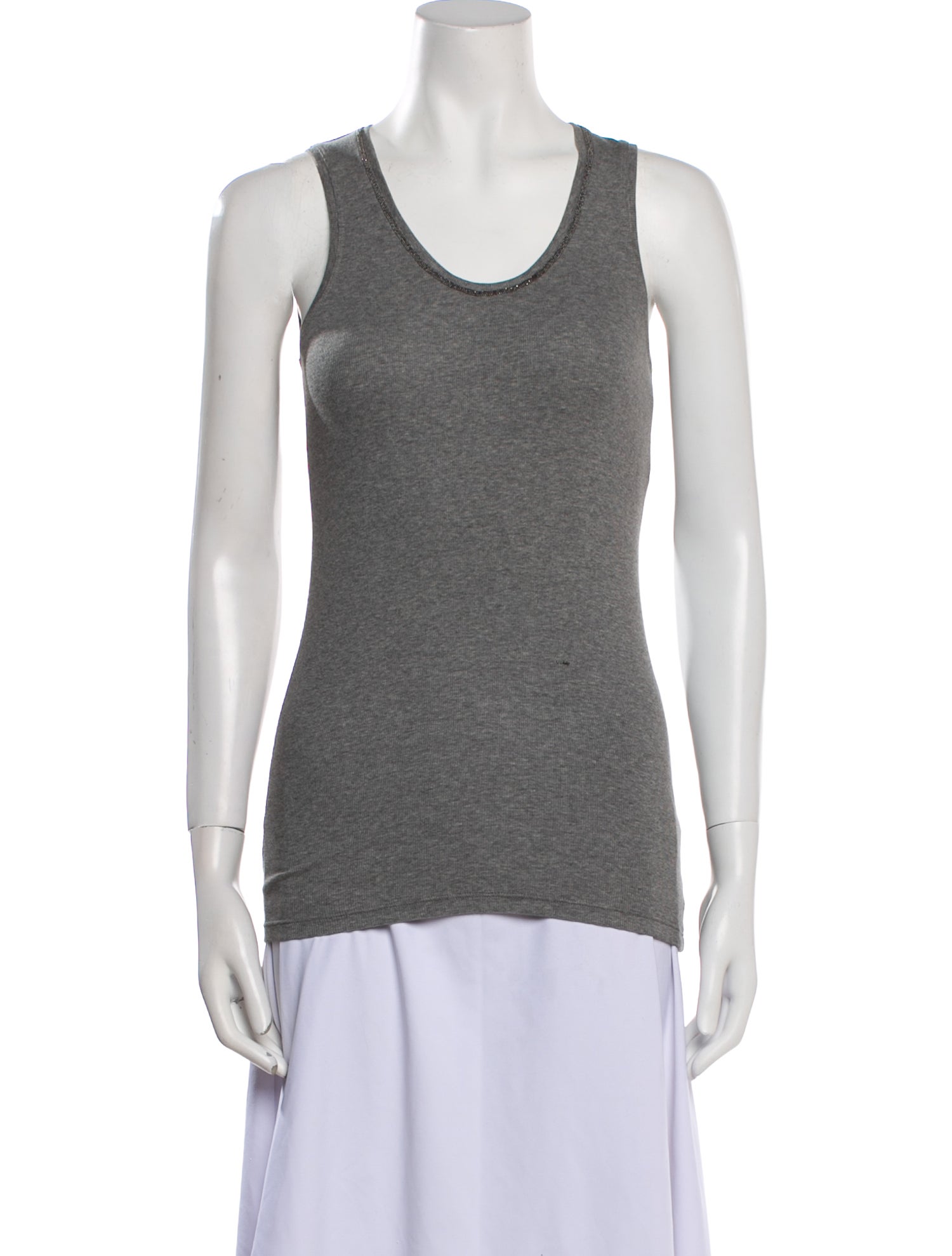 Brunello Cucinelli Scoop Neck Sleeveless Top
