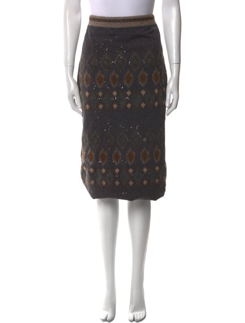 Brunello Cucinelli Virgin Wool Knee-Length Skirt