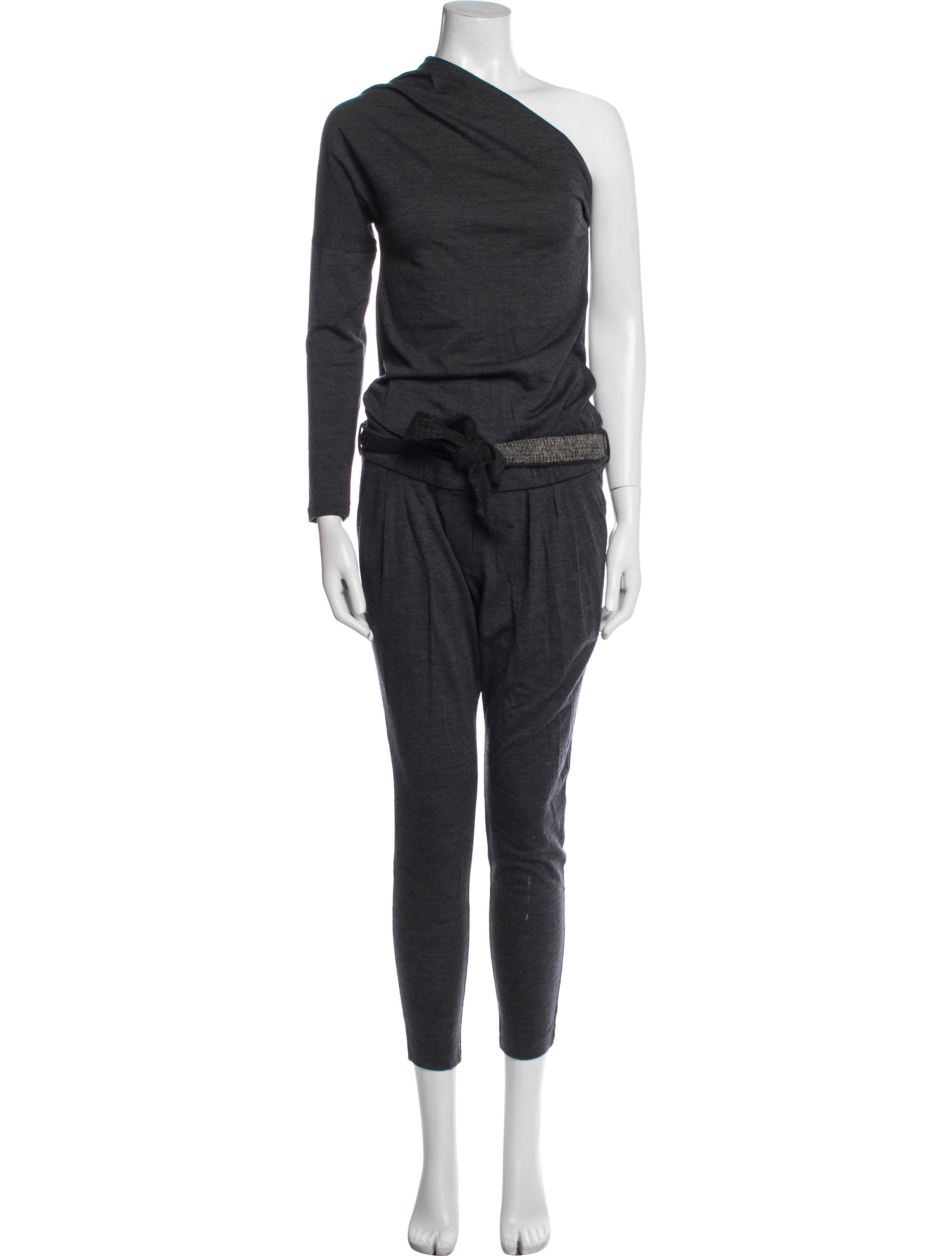 Brunello Cucinelli Wool One-Shoulder Jumpsuit