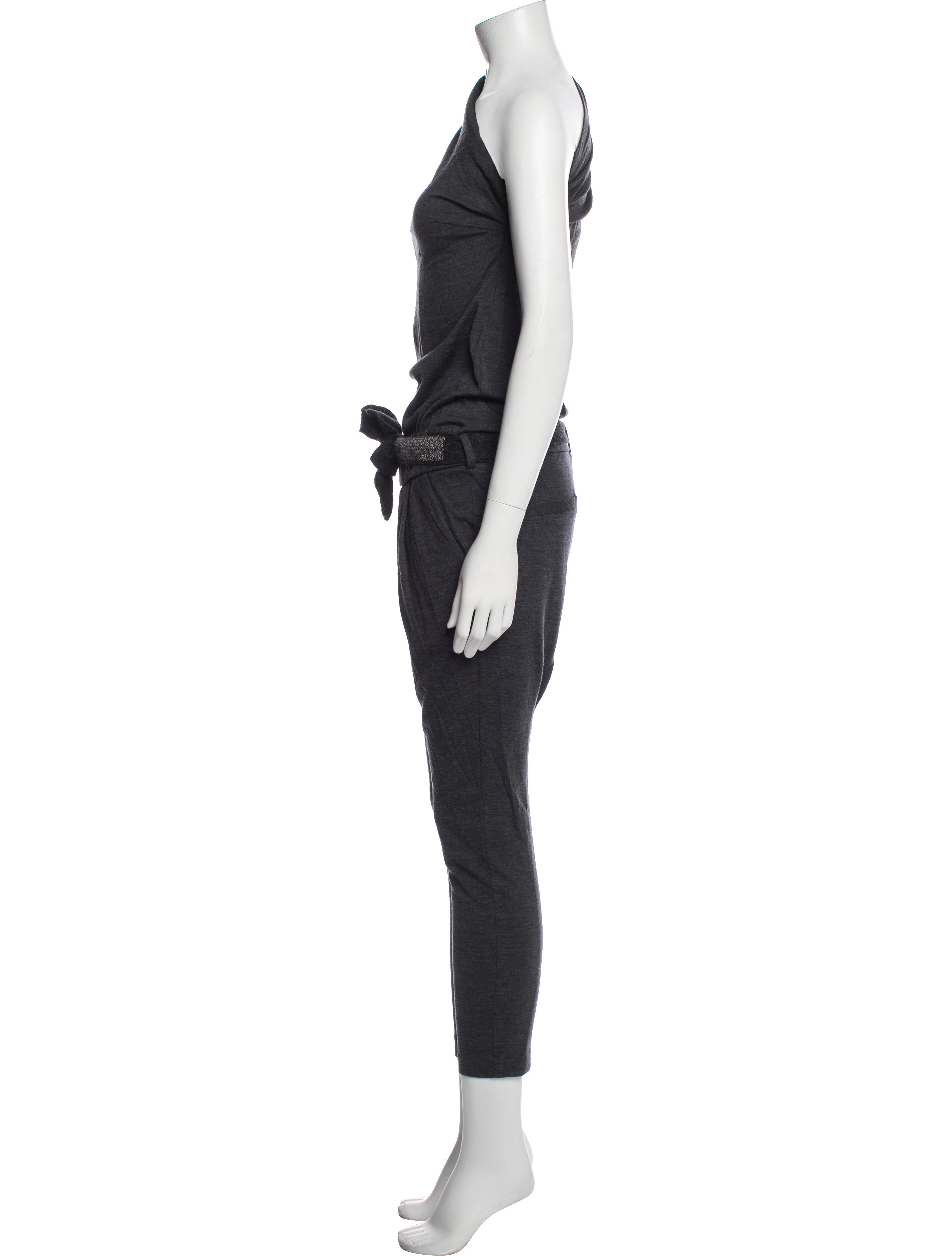 Brunello Cucinelli Wool One-Shoulder Jumpsuit