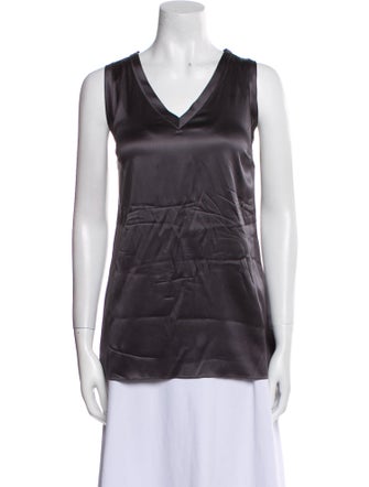 Brunello Cucinelli Silk V-Neck Top
