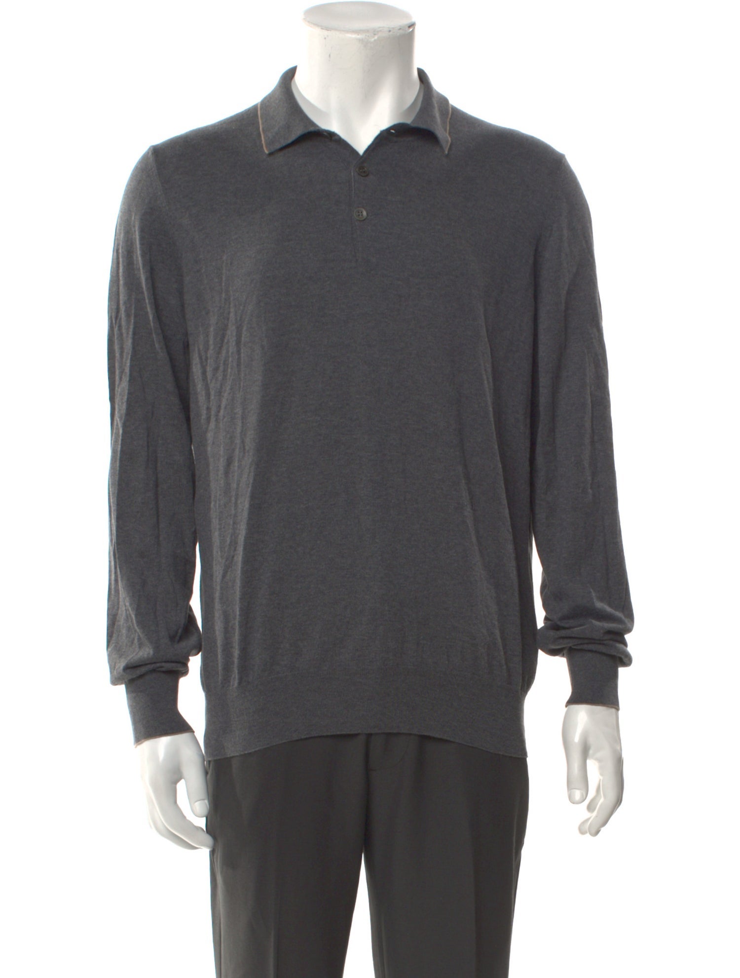 Brunello Cucinelli Collar Long Sleeve Polo Shirt