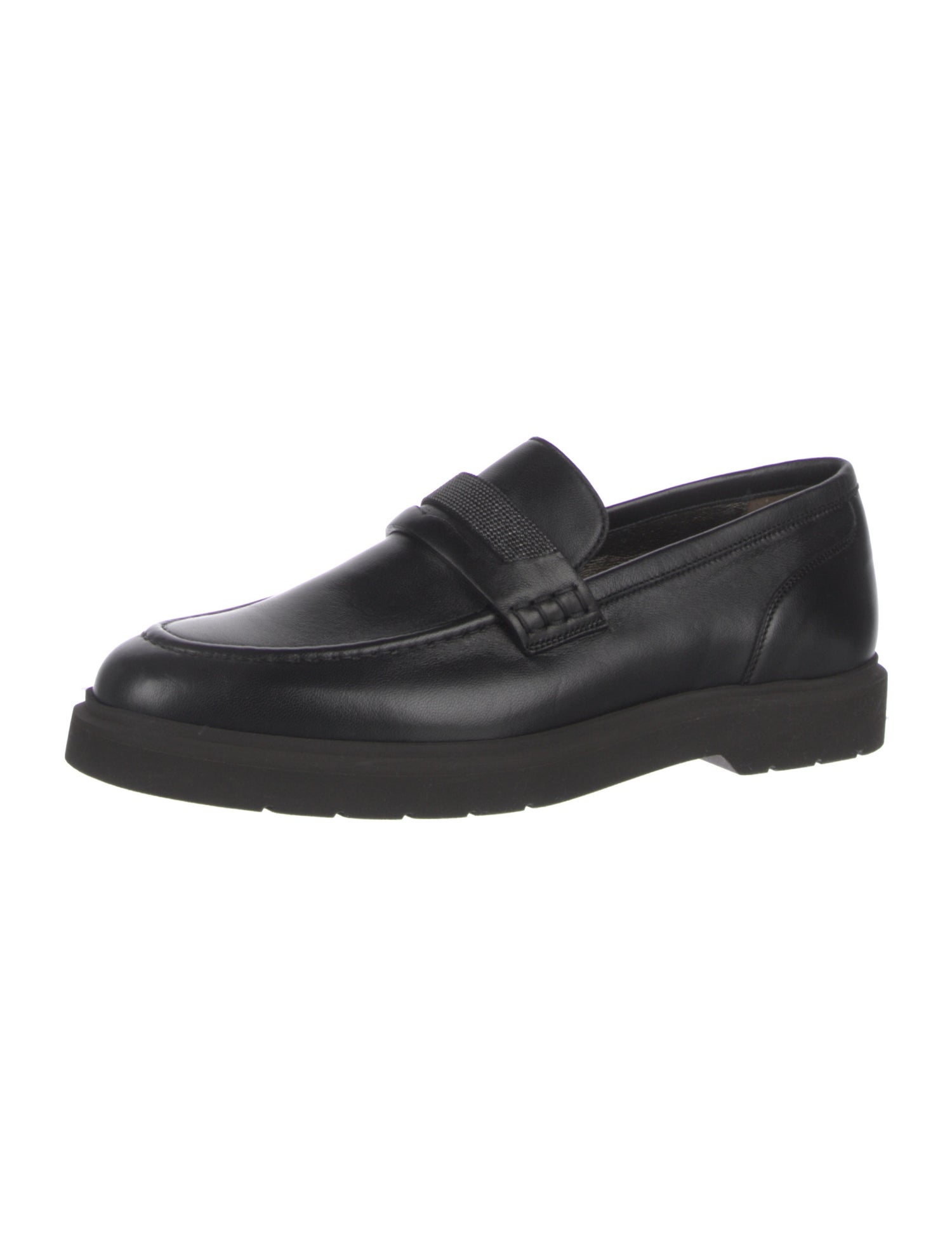 Brunello Cucinelli Monili Leather Loafers