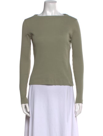 Brunello Cucinelli Bateau Neckline Long Sleeve Top