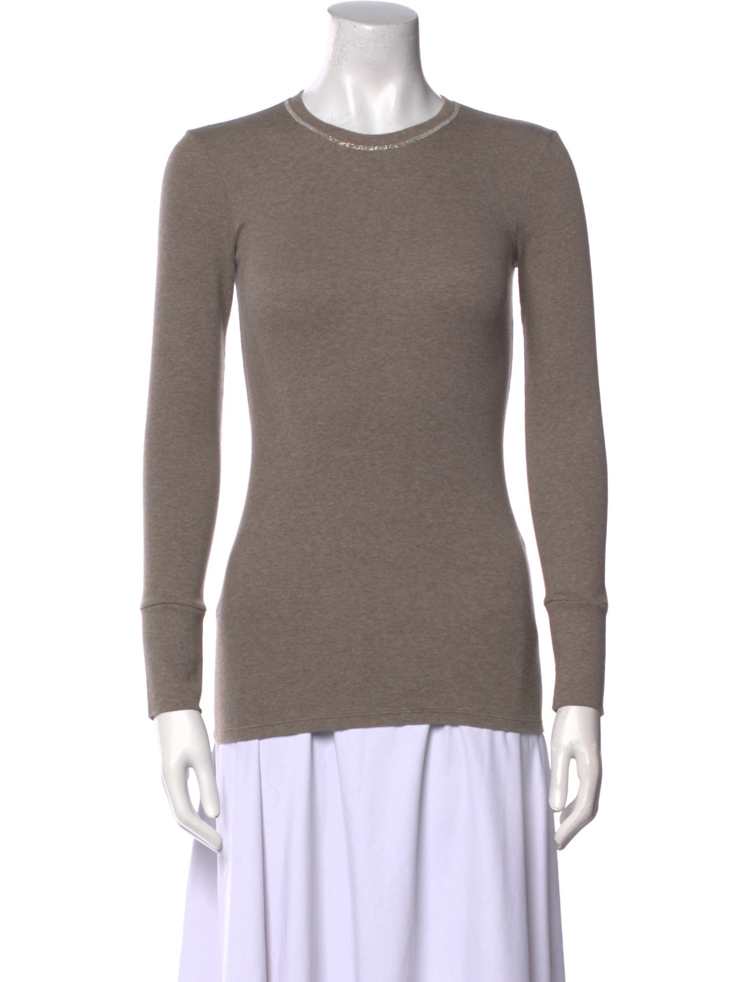 Brunello Cucinelli Crew Neck Long Sleeve Top