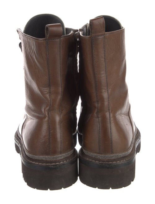 Brunello Cucinelli Monili Leather Combat Boots