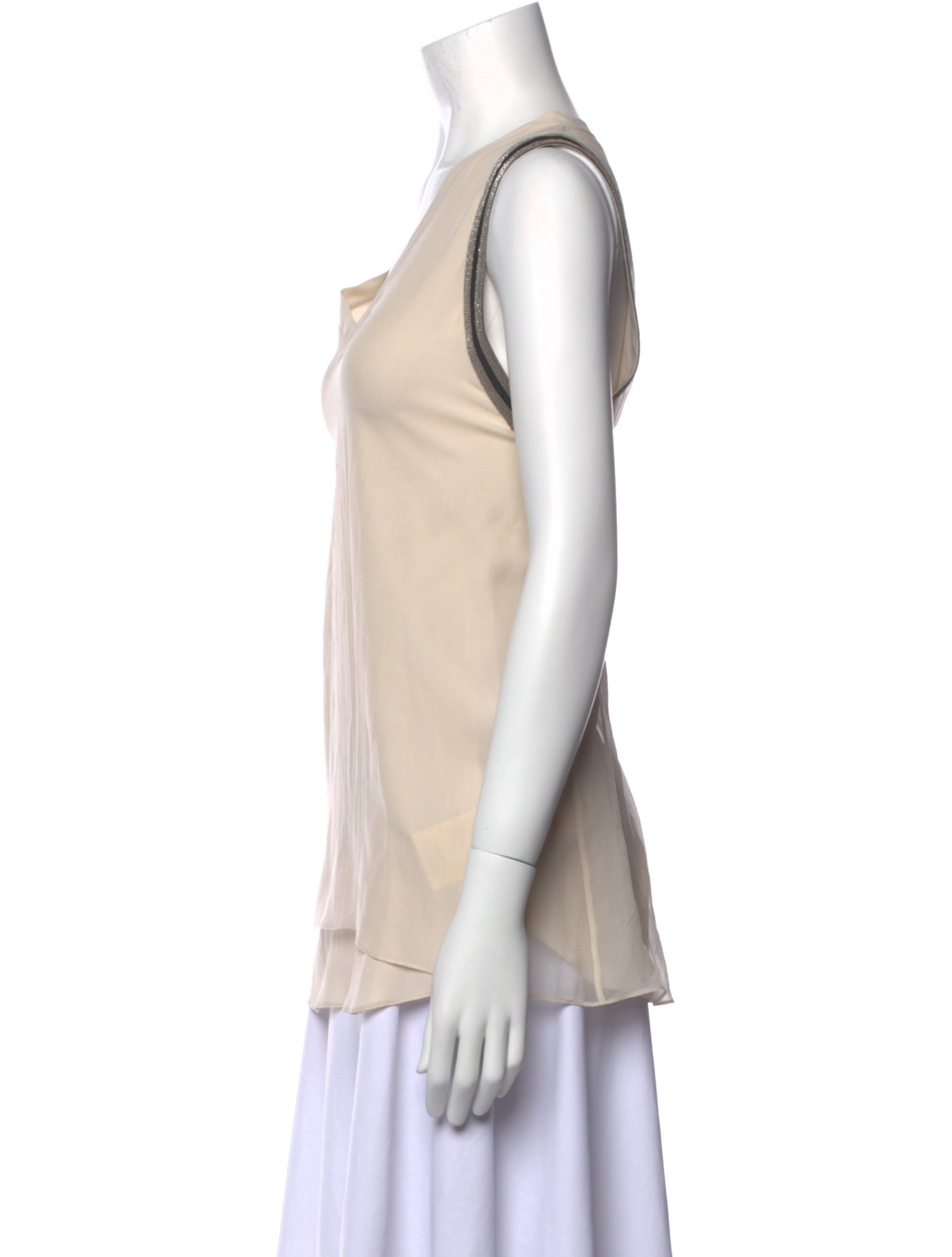 Brunello Cucinelli Silk V-Neck Top