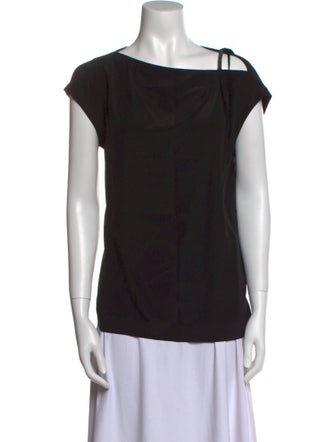 Brunello Cucinelli Silk Bateau Neckline Top