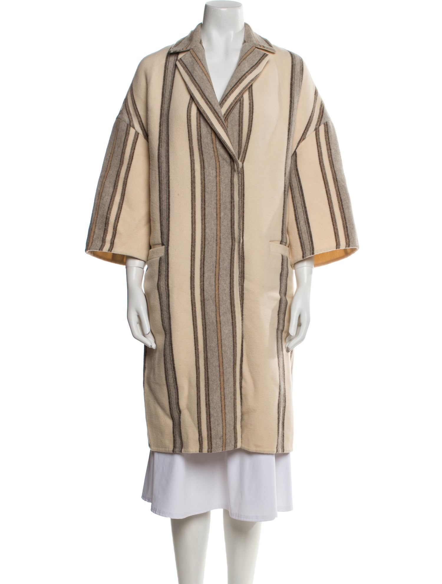 Brunello Cucinelli Virgin Wool Striped Coat