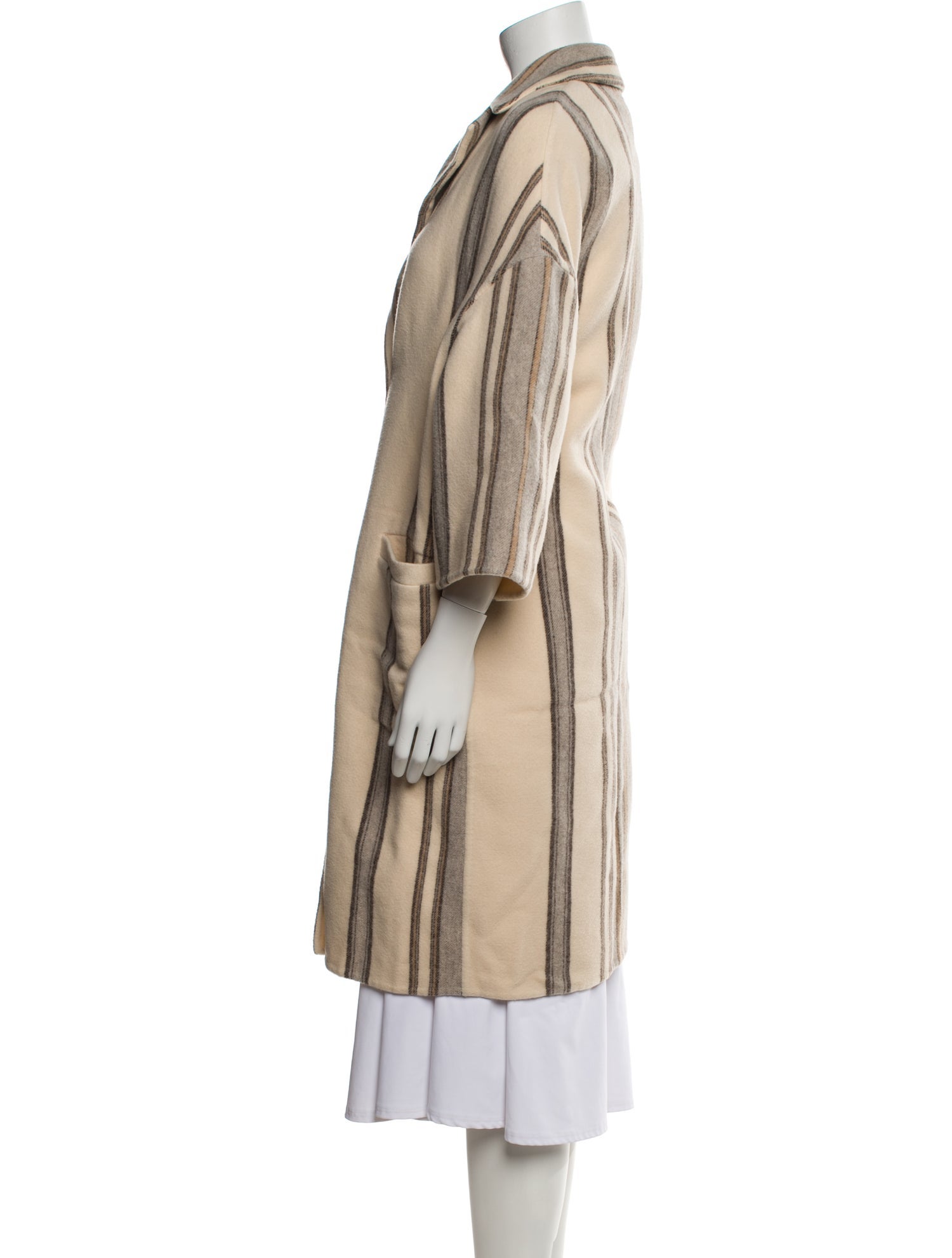 Brunello Cucinelli Virgin Wool Striped Coat