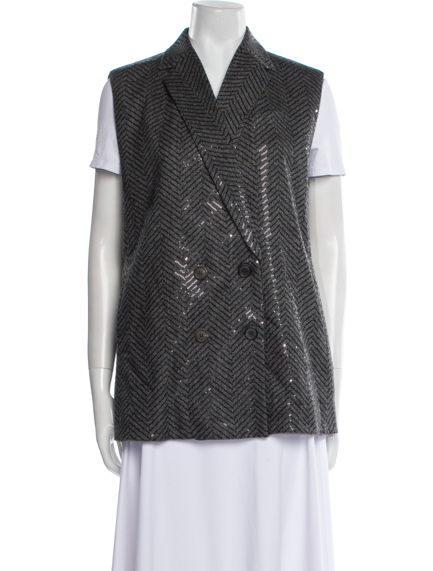 Brunello Cucinelli Virgin Wool Striped Vest w/ Tags