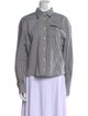 Brunello Cucinelli Striped Long Sleeve Button-Up Top
