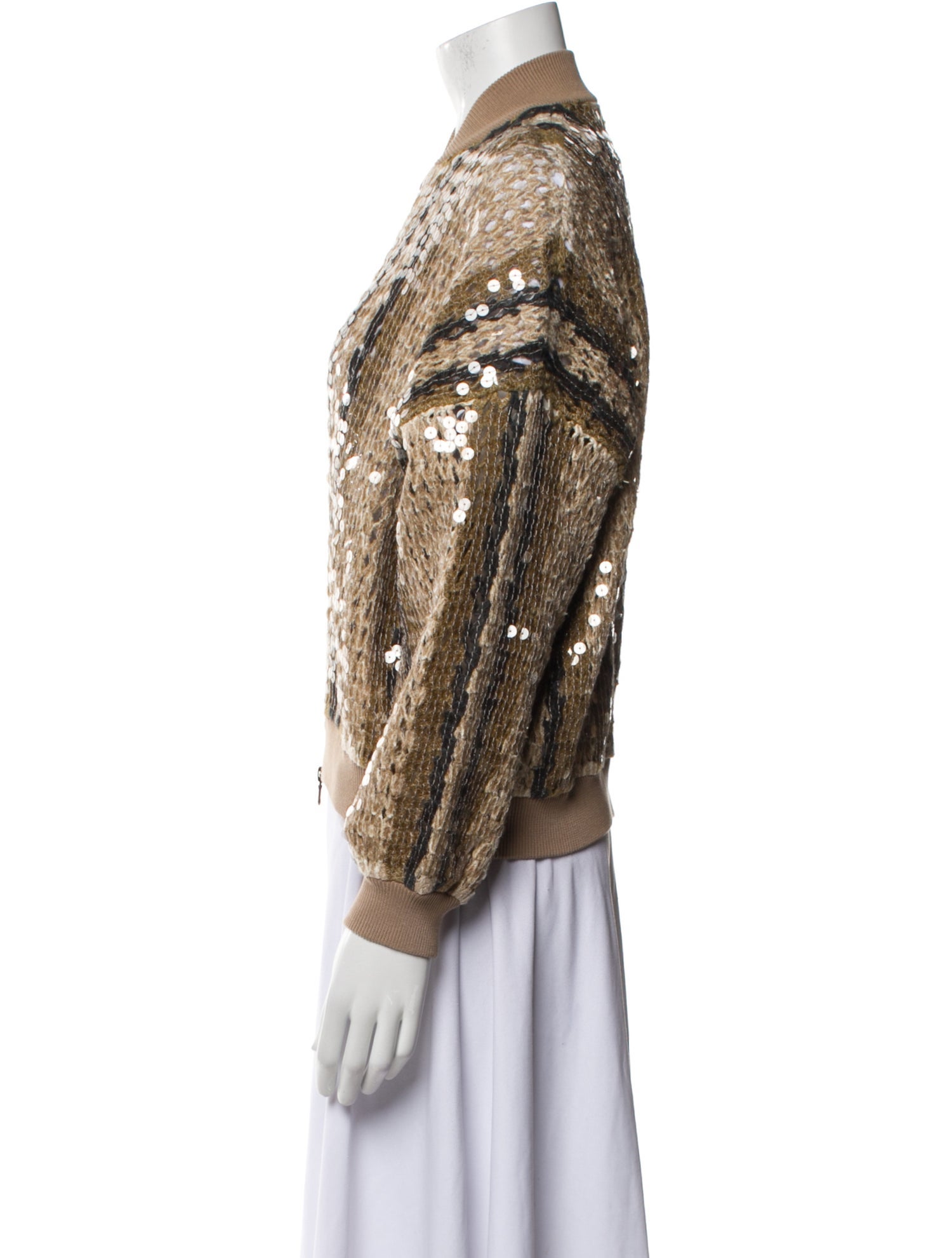 Brunello Cucinelli Striped Bomber Jacket