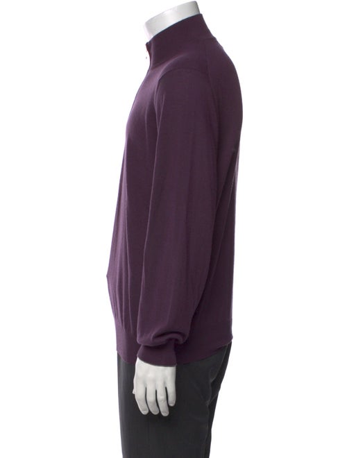 Brunello Cucinelli Virgin Wool Mock Neck Polo Sweater