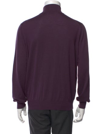 Brunello Cucinelli Virgin Wool Mock Neck Polo Sweater