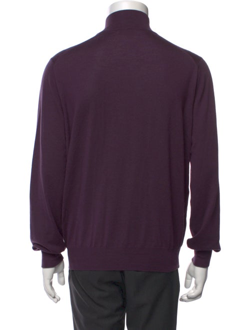 Brunello Cucinelli Virgin Wool Mock Neck Polo Sweater