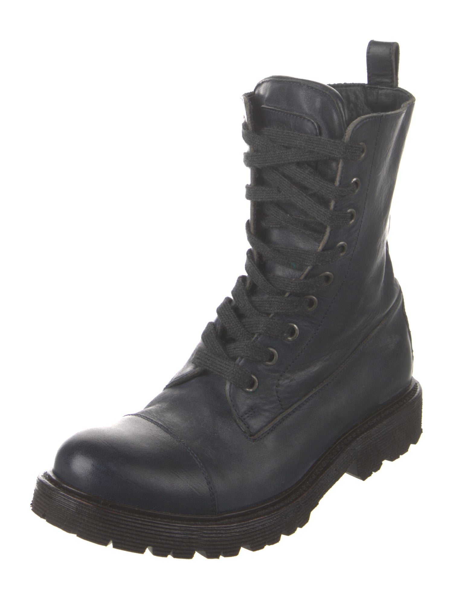 Brunello Cucinelli Monili Leather Combat Boots
