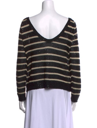 Brunello Cucinelli Striped Bateau Neckline Sweatshirt