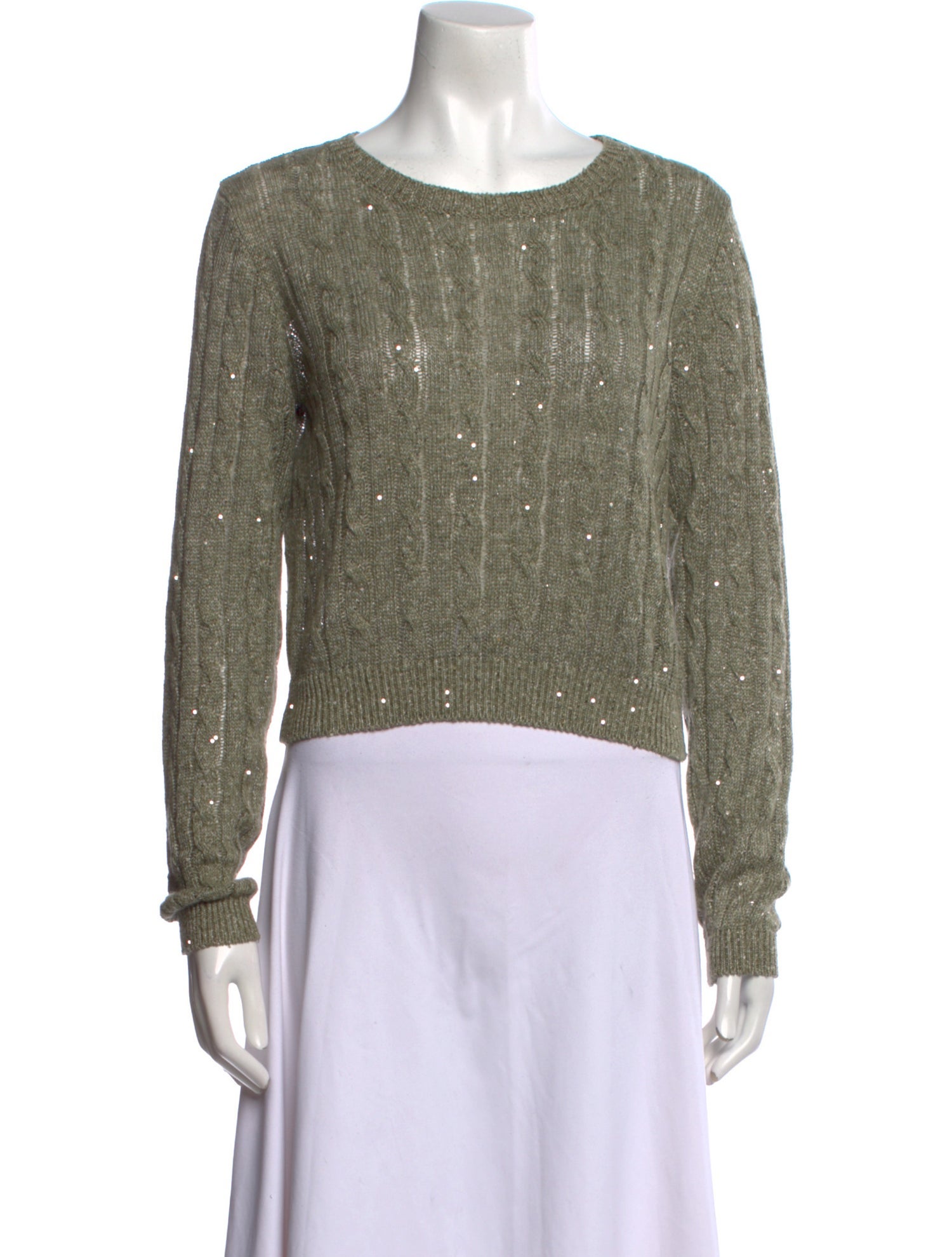 Brunello Cucinelli Linen Scoop Neck Sweater