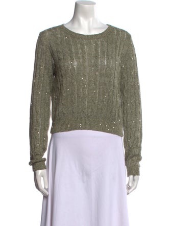 Brunello Cucinelli Linen Scoop Neck Sweater