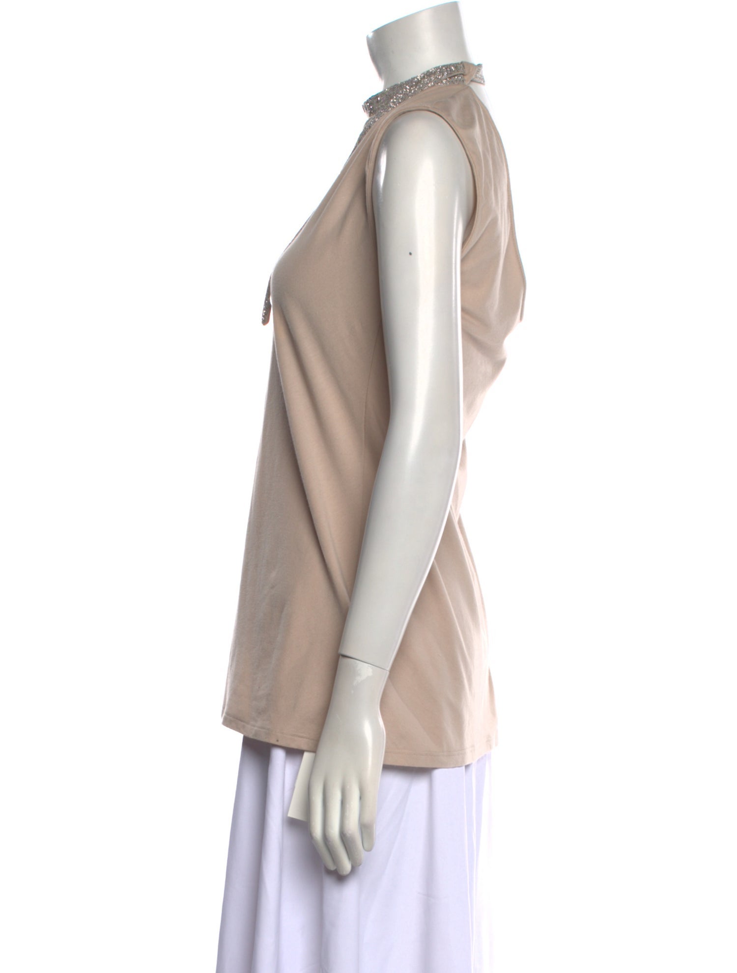 Brunello Cucinelli Mock Neck Sleeveless Top